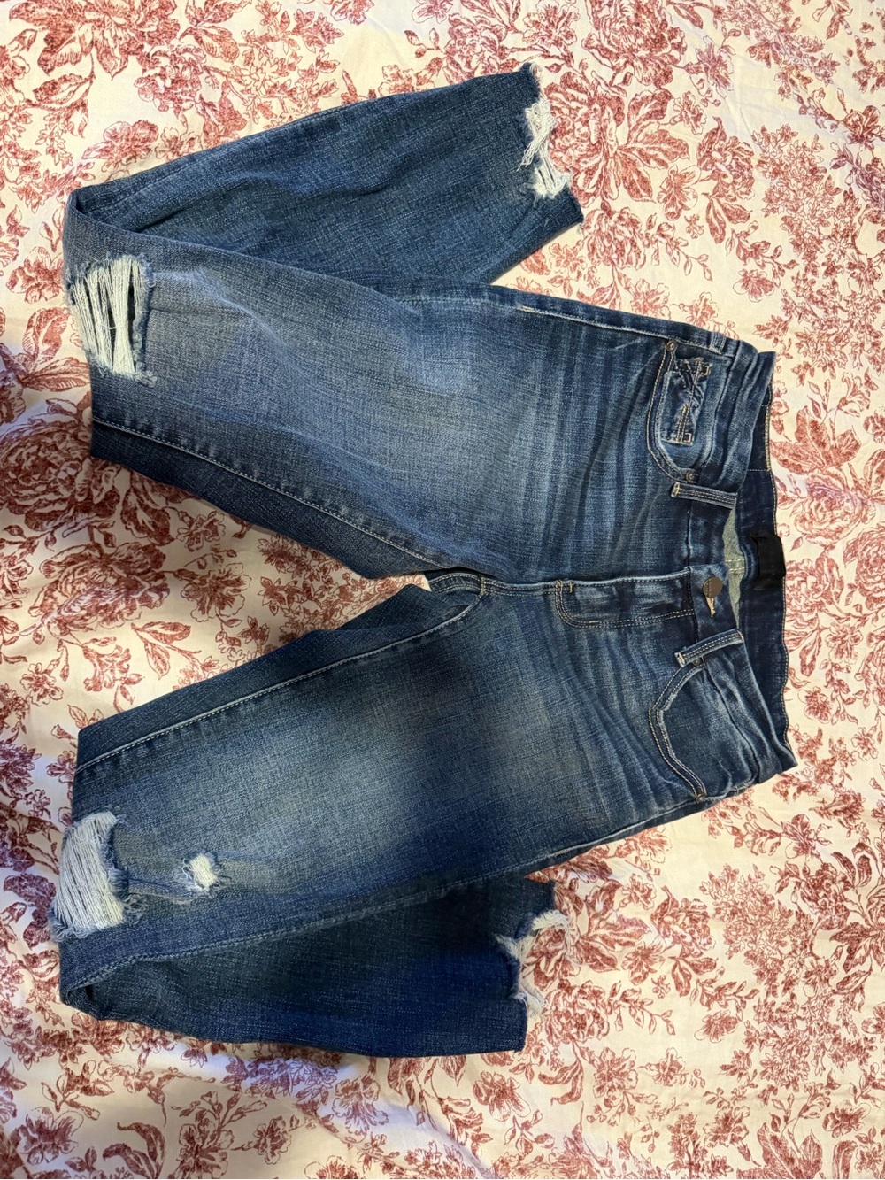 BKE Womens Distressed Blue Denim Jeans